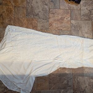 Elegant White Sequin Gown